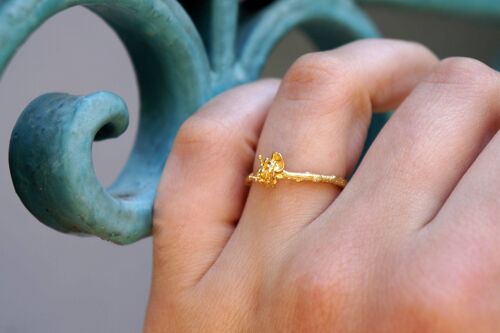 No stone engagement Twig Solid Gold promise Ring