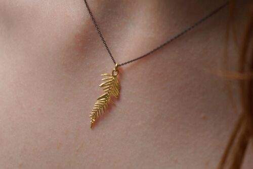 Dainty necklace, Gold Pressed flower pendant, Plant x