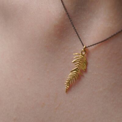 Dainty necklace, Gold Pressed flower pendant, Plant x