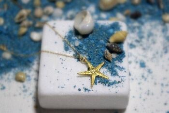 Bijoux de collier d'or d'étoile de mer, bijoux d'été de mariage de plage 2