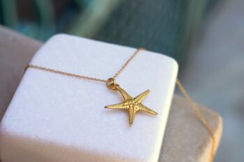 Bijoux de collier d'or d'étoile de mer, bijoux d'été de mariage de plage 3