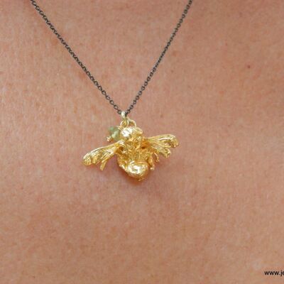 Bee Jewelry. Bee Necklace 14k Gold on sterling silver