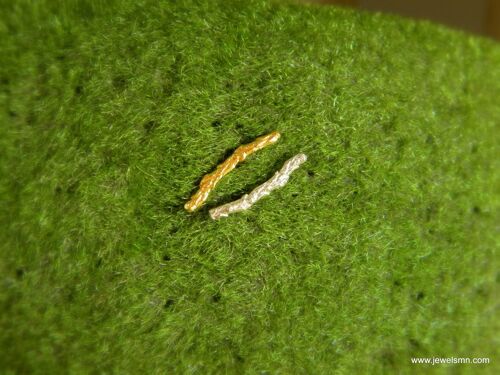 2 Juniper Sterling Silver Goldplated Cypress branch earrings