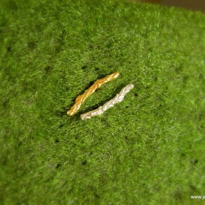 2 Juniper Sterling Silver Goldplated Cypress branch earrings