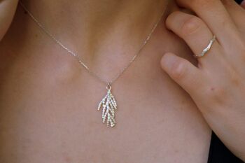 Collier arbre de Noël véritable cyprès en argent sterling 925. 2