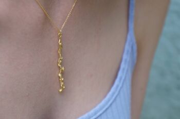 Collier de branche d'or massif de bijoux inspirés de la nature pour les femmes 2