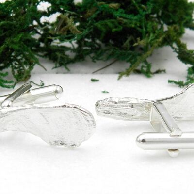 Silver Cuff links Suit Accessories gift for men. Maple seed