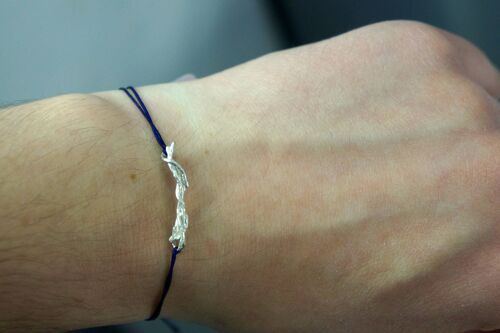 Cord Bracelet adjustable, sterling silver bracelet Jasmine