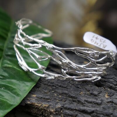 Adjustable Twig Branch Bracelet in sterling silver 925.