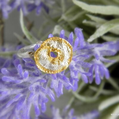 Bague branche brindille feuille en argent sterling. Véritable feuille de disque