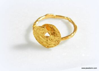 Bague feuille de brindille pour femme. Bague ajustable par Dame Nature 1