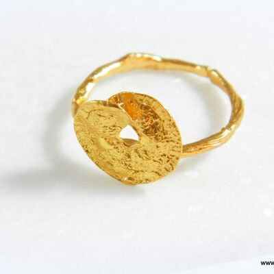 Twig leaf ring for women. Adjustable Ring by Mother Nature