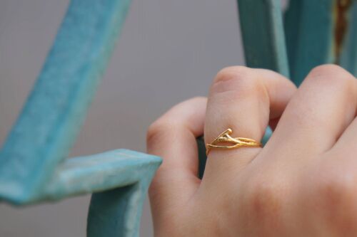 Minimal Thin gold ring, Solid Gold tiny 14k gold ring Band,