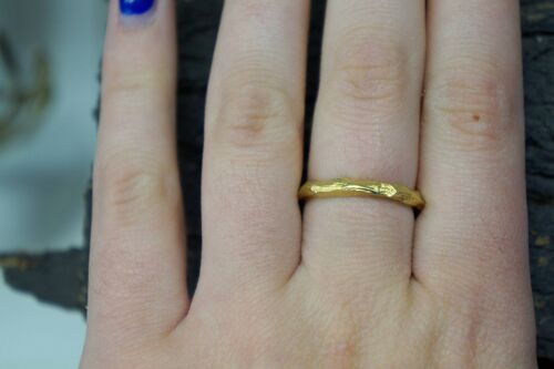 Goldplated Branch Ring from Real Palm Tree in sterling