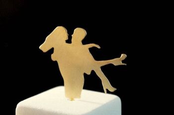 Décor à la maison romantique Couple amoureux minimal Statue en marbre avec 1