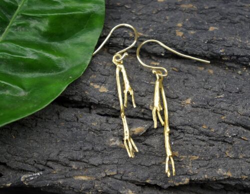 Jasmine plant Gold twig earrings by Real Jasmine flower bran