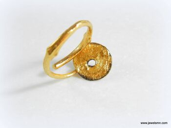 Disque spirale feuille d'or et anneau de branche. 4