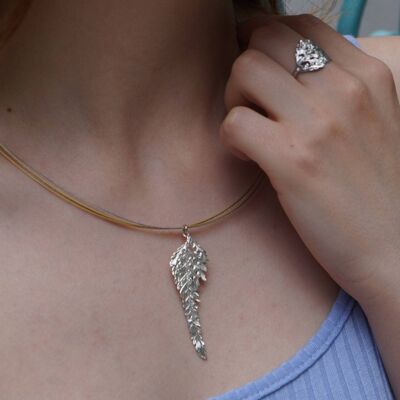 Nature jewelry collar de hoja de helecho enemigo mujer, electroformado St
