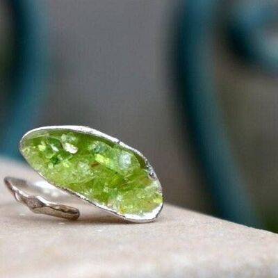 Nature ring Big Rings for Women, Sterling Silver Mussel Shel