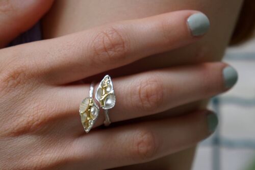 Sterling silver Sea Shell Ring, Greek Summer Jewelry, Adjust