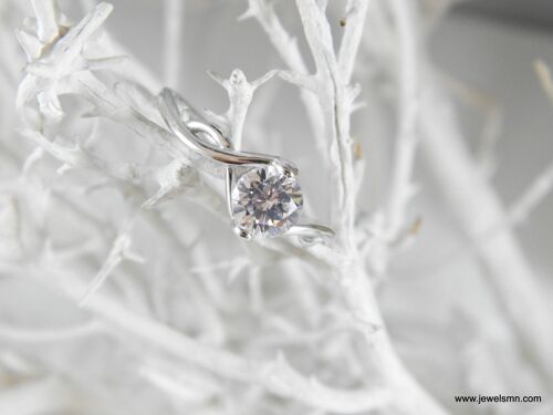 Promise ring, Solitaire ring, sterling silver engagement inf