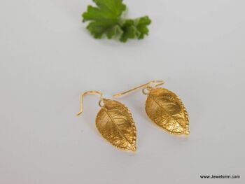 Boucles d'oreilles pendantes et pendantes en or massif pour femmes, rose véritable 3