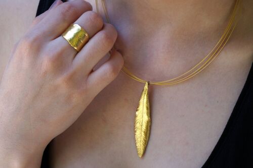 14k Gold on sterling silver Real Olive Leaf Necklace for