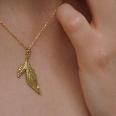 Sterling silver leaf pendant with chain Necklace for Women, x