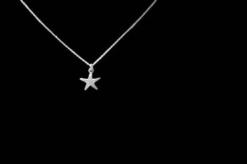 Véritable collier étoile de mer minuscule sur argent sterling. Étoile de mer Sym 3