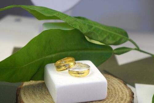 Real Olive Leaf Ring Goldplated or gold and silver.
