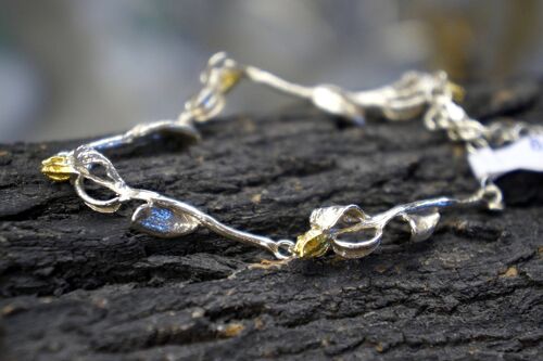 Silver Bracelets for Women, Olive branch, Bloom and leaf Bra