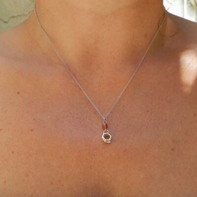 Necklace in Sterling silver with delicate silver chain. Real