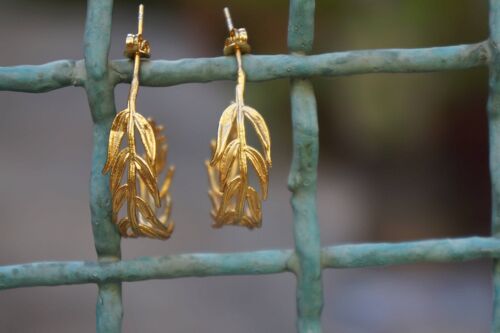 Gold Hoops Earrings for Women, 14k Gold on Sterling Silver R
