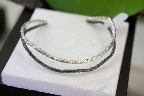 Women Cuff Bracelet Gold and Silver or Rhodium Black