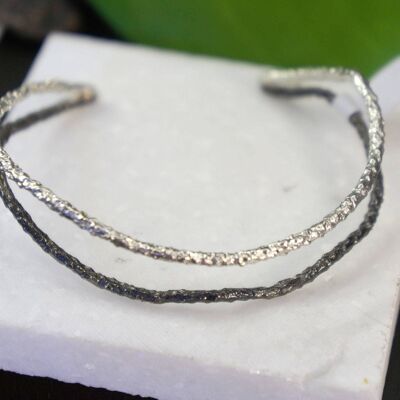 Women Cuff Bracelet Gold and Silver or Rhodium Black