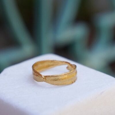 Gold Ring Olivenblatt Ring, Ehering 18k 14K 9k massiv