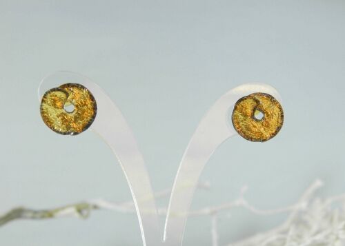 Plant leaf Earrings for women 14k Gold & Black Rhodium on st