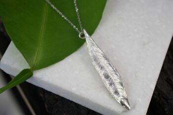 Collier chaîne feuille d'olivier pour femme, sur argent sterling 1