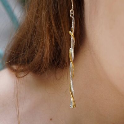 Boucles d'oreilles branche d'olivier par Mother Nature Jewelry.Long Dan