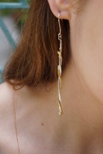 Boucles d'oreilles branche d'olivier par Mother Nature Jewelry.Long Dan 1