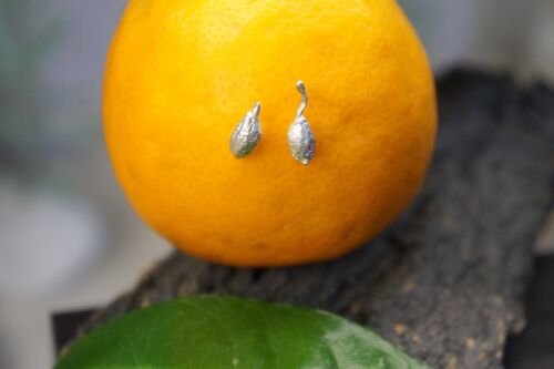 Tiny Olive fruit Earrings for Women, sterling Silver Earring