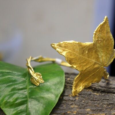 Real flower jewelry Big Ivy leaf and mini Vine leaf Bracelet