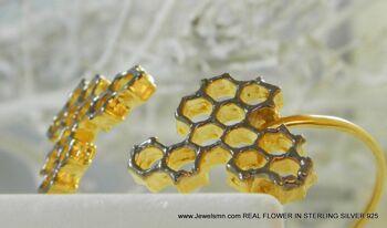 Bracelet abeille étagères en nid d'abeille. Or- Noir Palladium 3