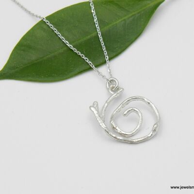 Jasmin Pflanze Sterling Silber Halskette aus Jasmin Zweig.