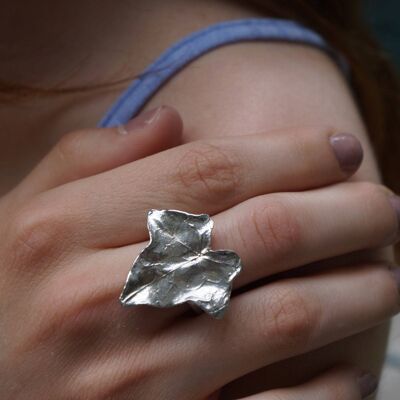 Nature Ivy leaf Rings for Women on Sterling Silver 925.