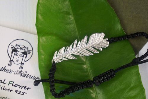 Real Acacia Leaf Bracelet on cord. Adjustable Natural Bracel x