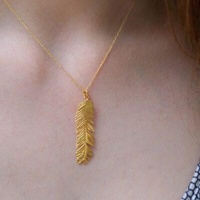 Pflanzenblatt-Anhänger an Kette Halsketten für Frauen.18k Gold an