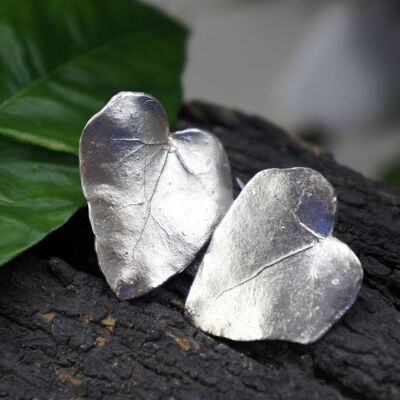 Herzform Efeublatt Ohrringe für Damen, Sterling Silber 925