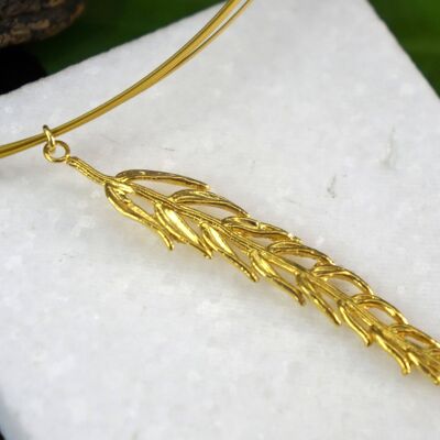 Blatt Halskette für Damen Vergoldet auf Sterling Silber 925 von