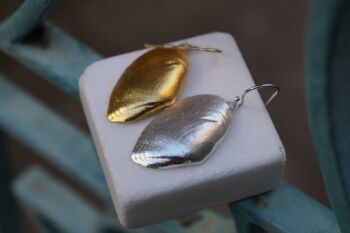 Boucles d'oreilles en coquillage de coquillage en argent. 2